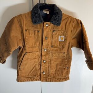 Carhartt Kids Duck Chore Coat Jacket Sherpa Collar | Size XXS (4–5)